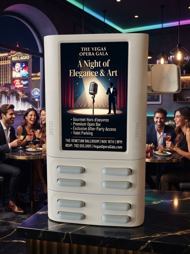 Advertising in Las Vegas on digital advertising screens Rent a PowerBank